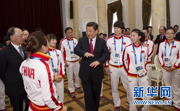 습근평, 소치동계올림픽 중국선수단 친절히 위문