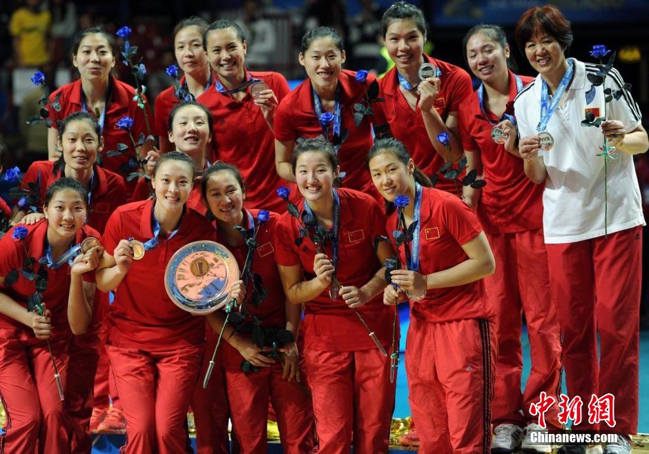 중국녀자배구 세계선수권대회 은메달 획득