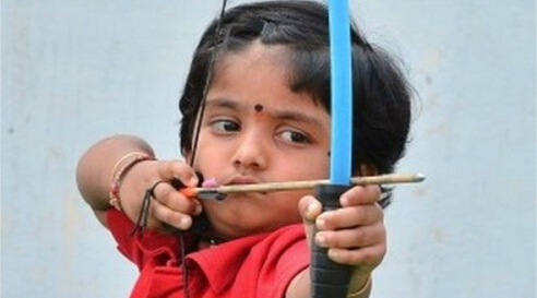 인도 2살 녀아, 양궁 '국내 최고기록' 달성