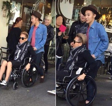 Bigbang 미국서 뮤직비디오 촬영, 태양 휠체어 탄 모습 포착