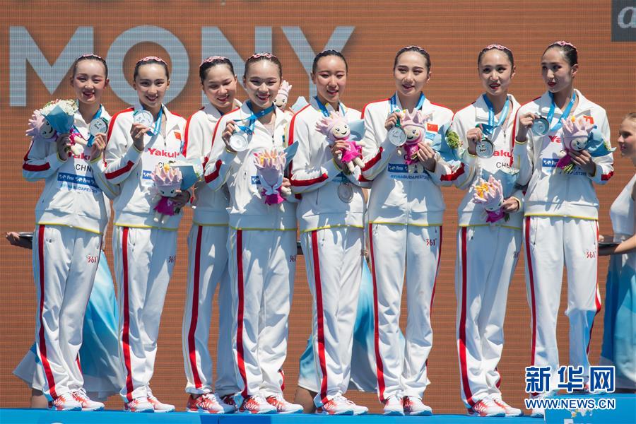 중국팀, 수중발레 단체기술 자유동작 은메달 획득